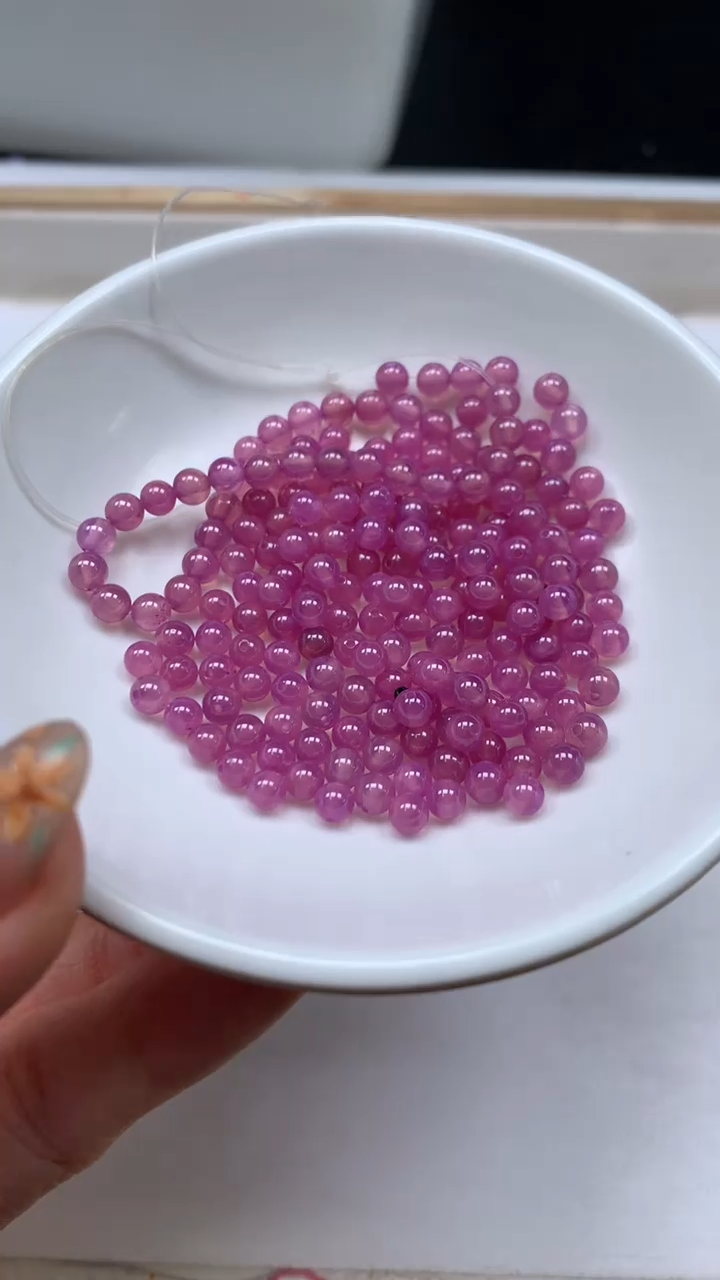 未镶嵌散珠红宝石D6 粉宝石4mm10个9.9元