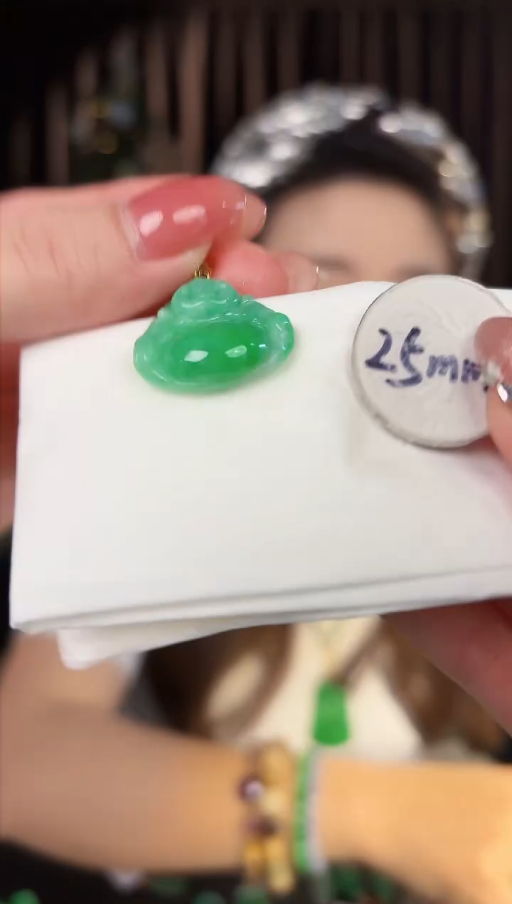 【闪购商品】翡翠颈饰18K金镶嵌 缅料A货/支持复检/一件