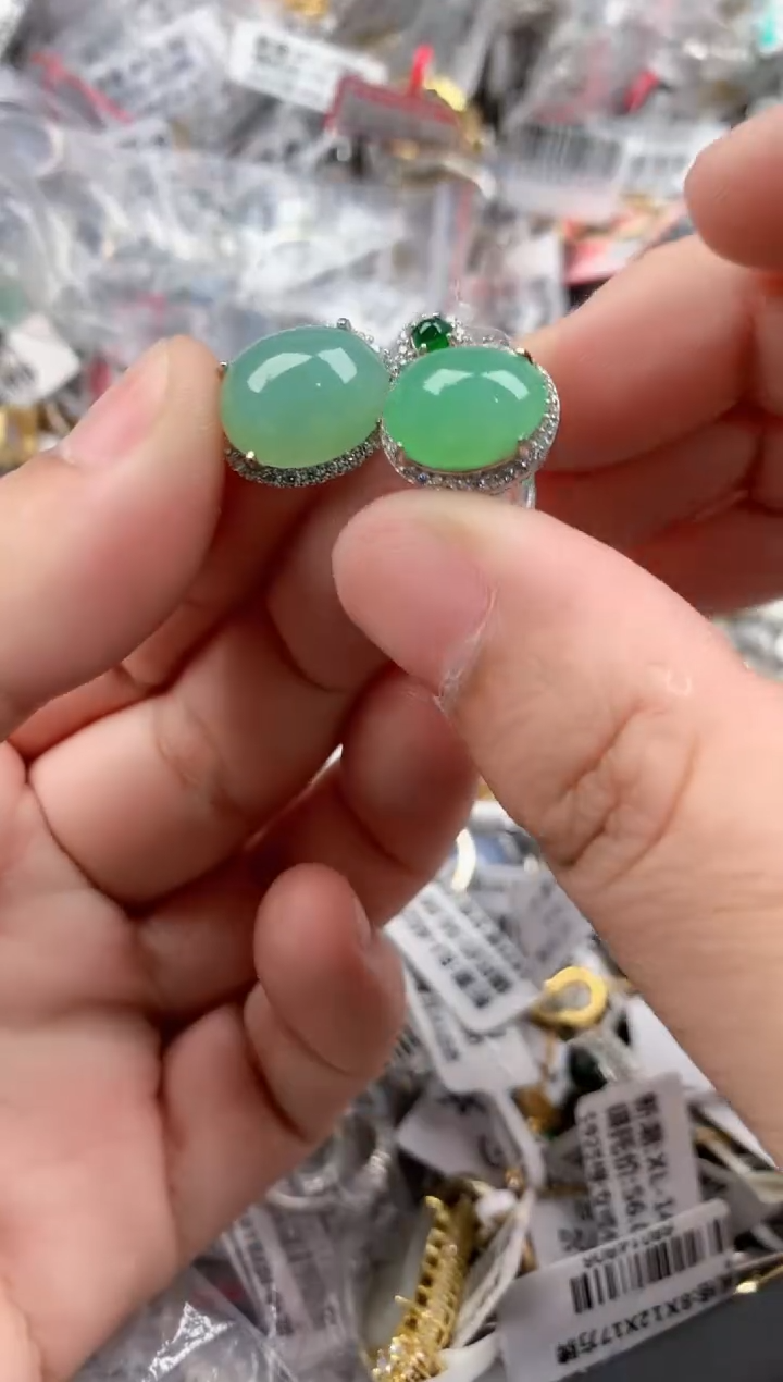 银S925镶嵌戒指翡翠333    7