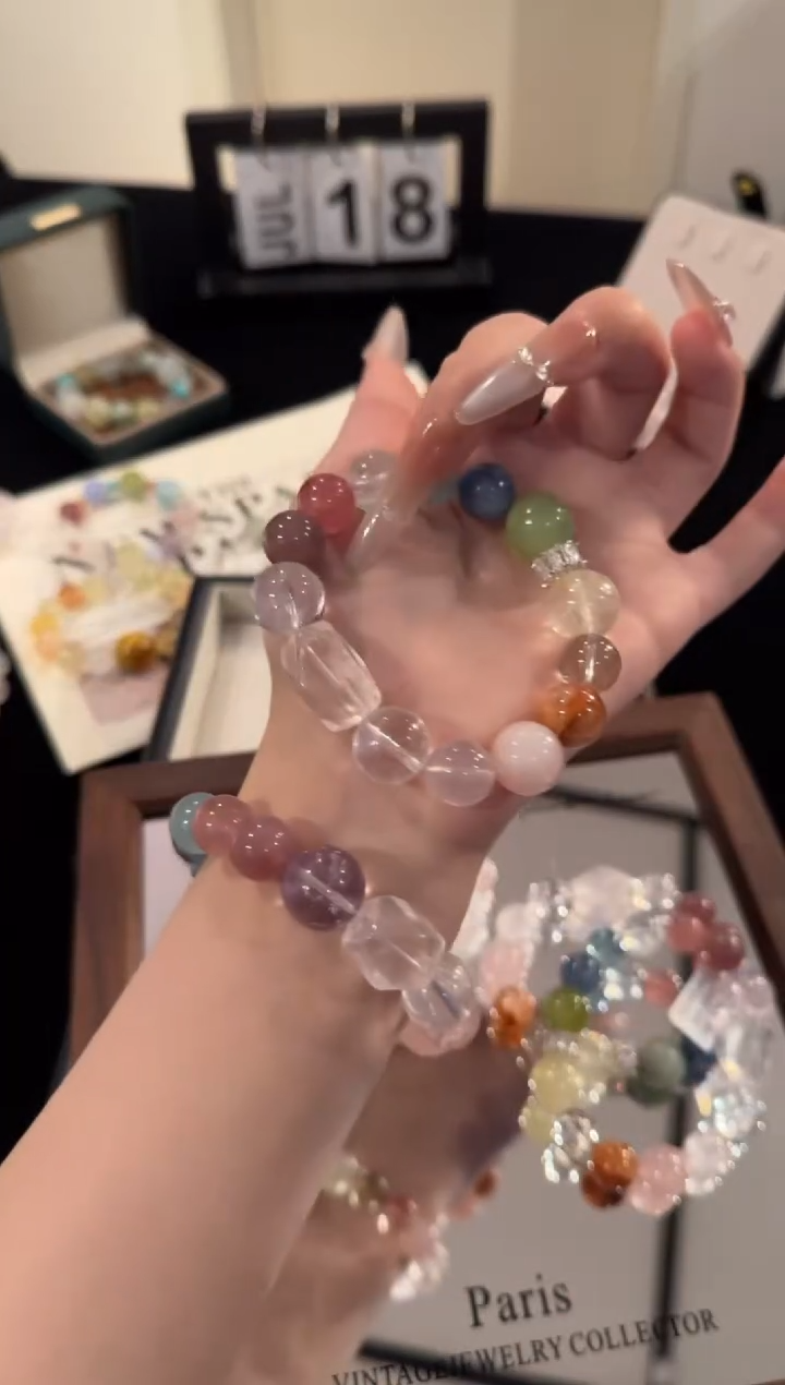 水晶手链合金捕金网x1827