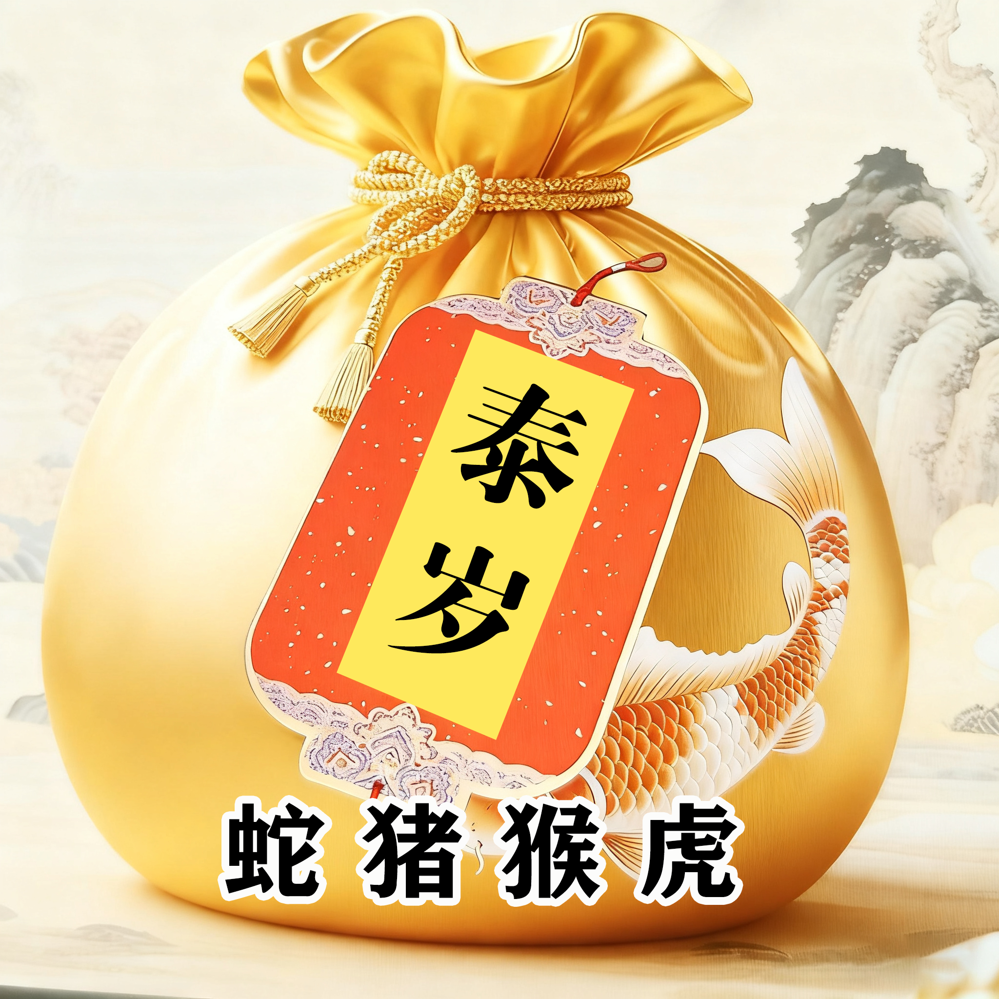 1号 泰穗 泰岁 手绘卡生肖挂饰福袋（老师祝福七天）