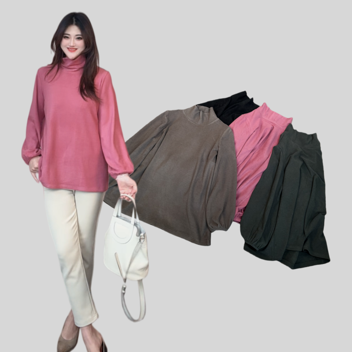 【YANLI】5318加厚牙签纹棉感宽松上衣