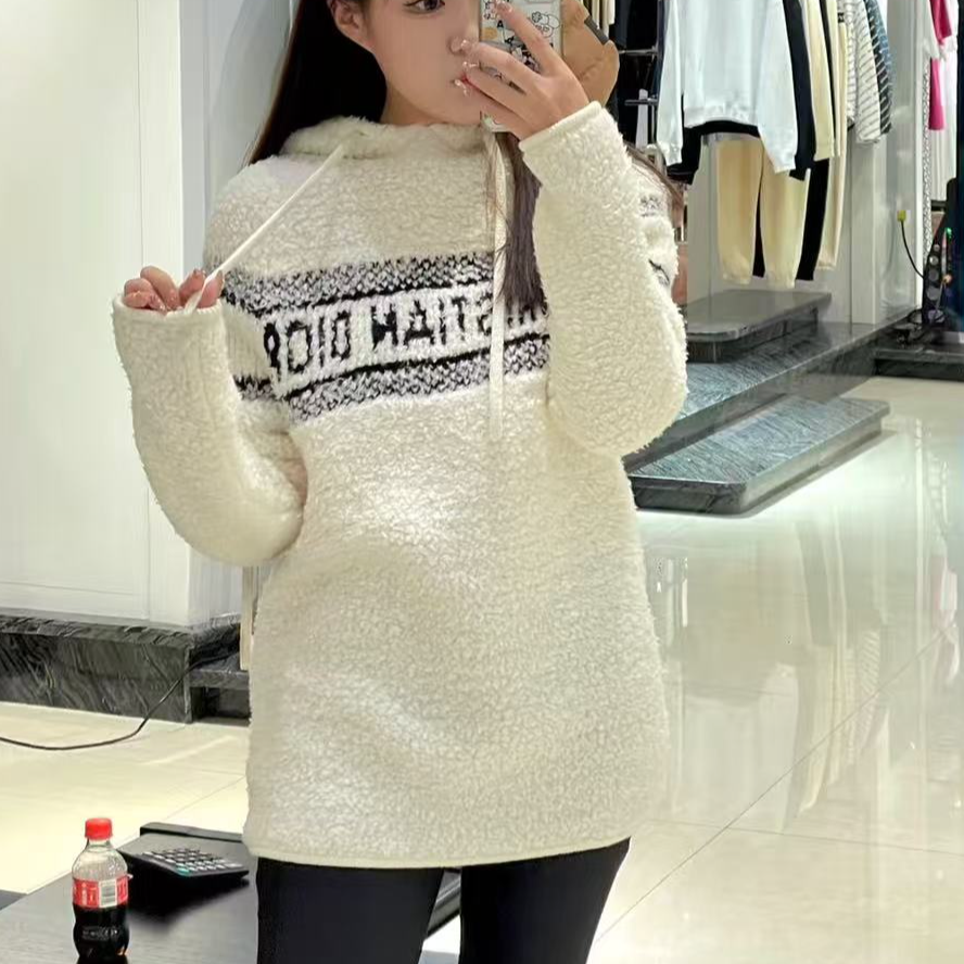 99新 DIOR/迪奥 米白色条纹字母logo连帽外套 XS 10816742
