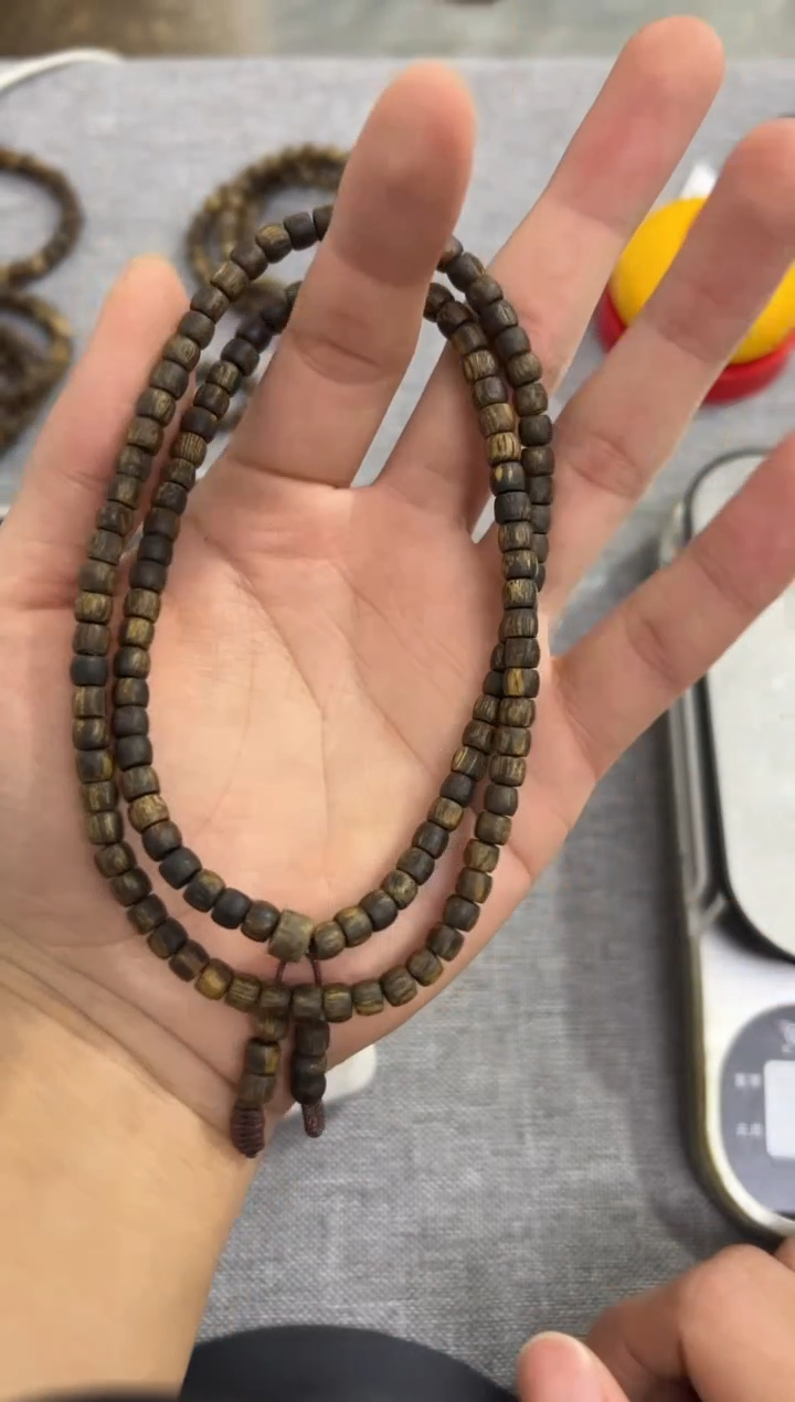 【闪购商品】沉香手串05沉水鼓珠多圈11.5克+多样性发其一
