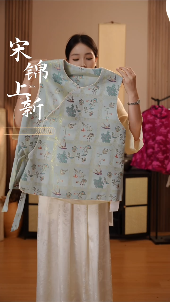 桑蚕丝三马宋锦春燕归来 大小码需备注