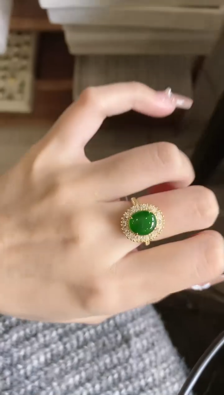 【闪购商品】翡翠戒指银S925镶嵌-600