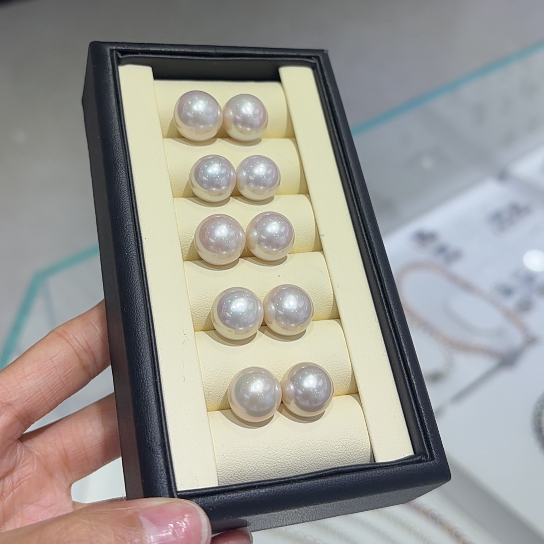 【大龙珠耳钉】大点位淡水珍珠大耳钉S925银13-14mm-多样性发一