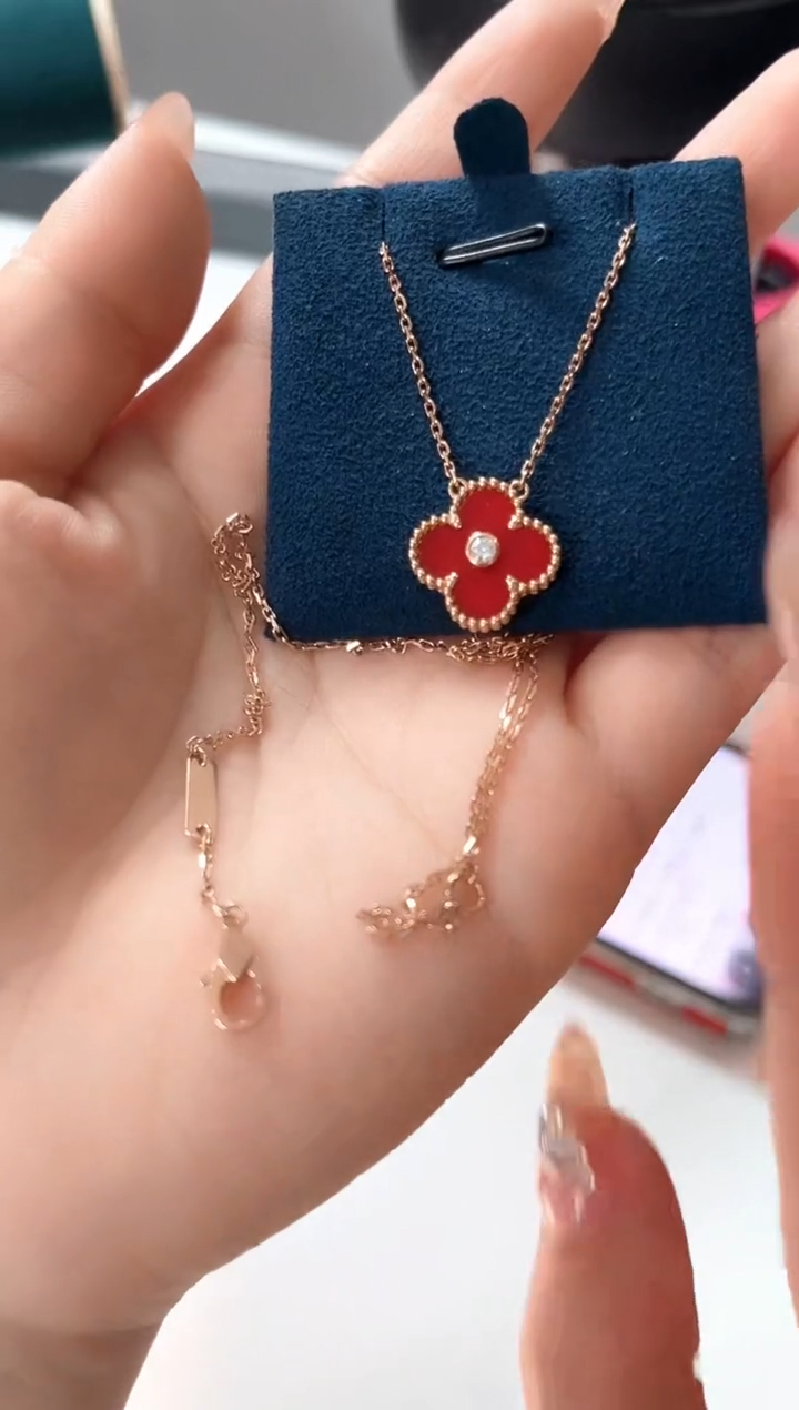 【闪购商品】钻石项链18K金镶嵌（KK珠宝）红五花钻石项链