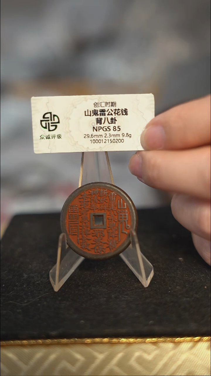 编号313山鬼背八卦花钱（配脖挂）