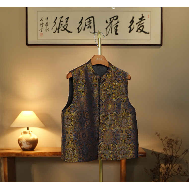 【月光华裳-香云纱马夹】中式国风香云纱马夹0419