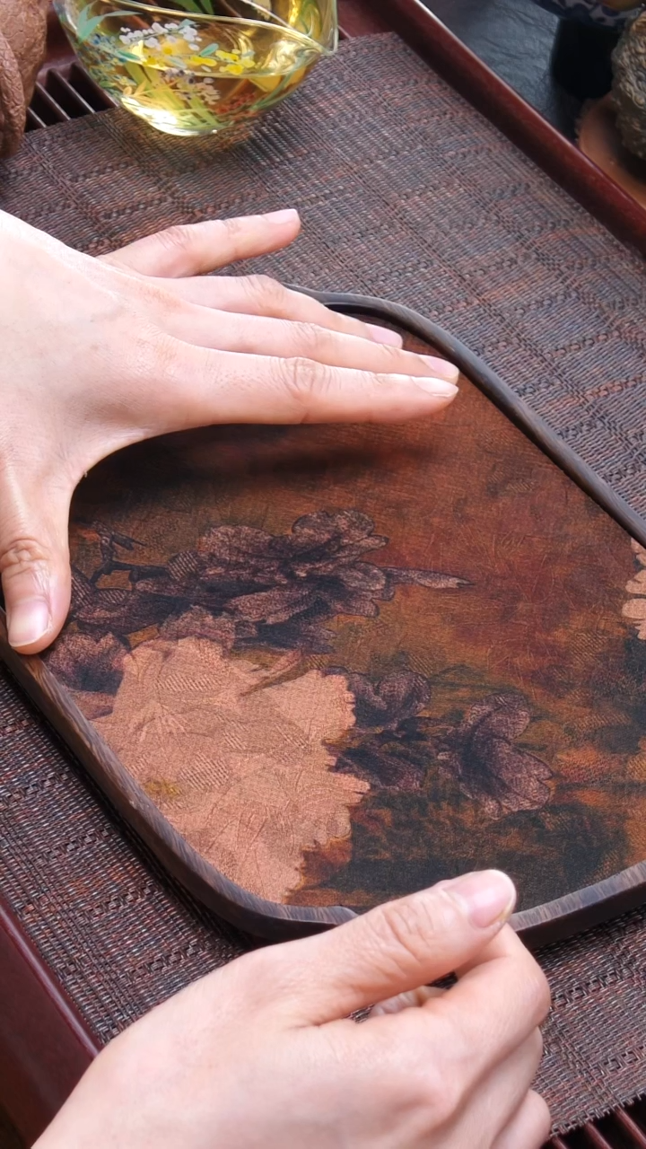 【闪购商品】紫砂茶盘《胡桃木插盘》（宽款）