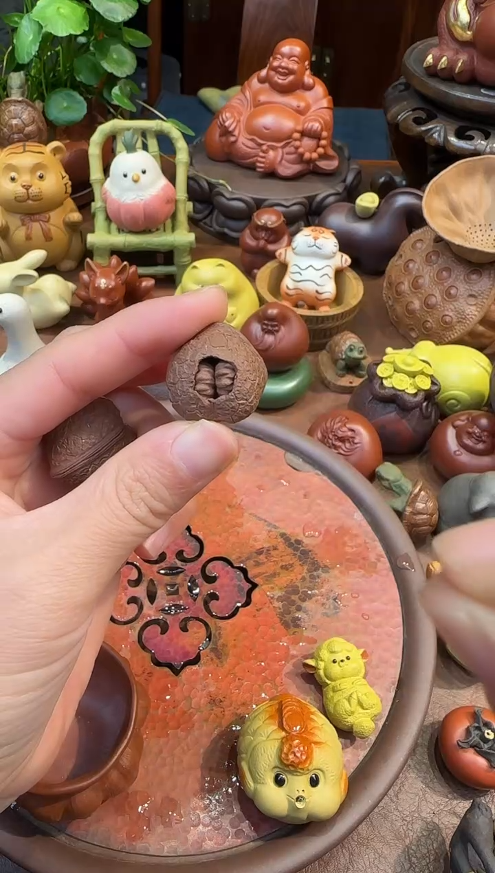 紫砂茶宠紫砂全手工核桃