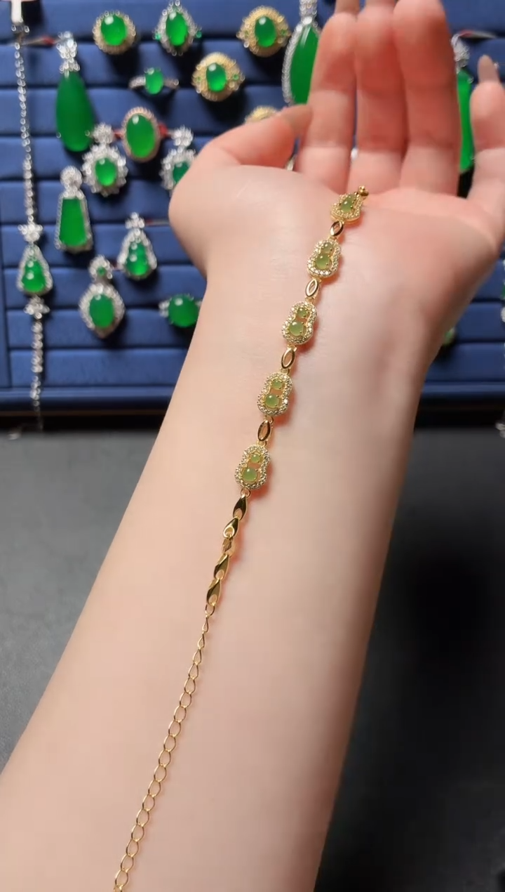 银S925镶嵌和田玉珠宝半成品106