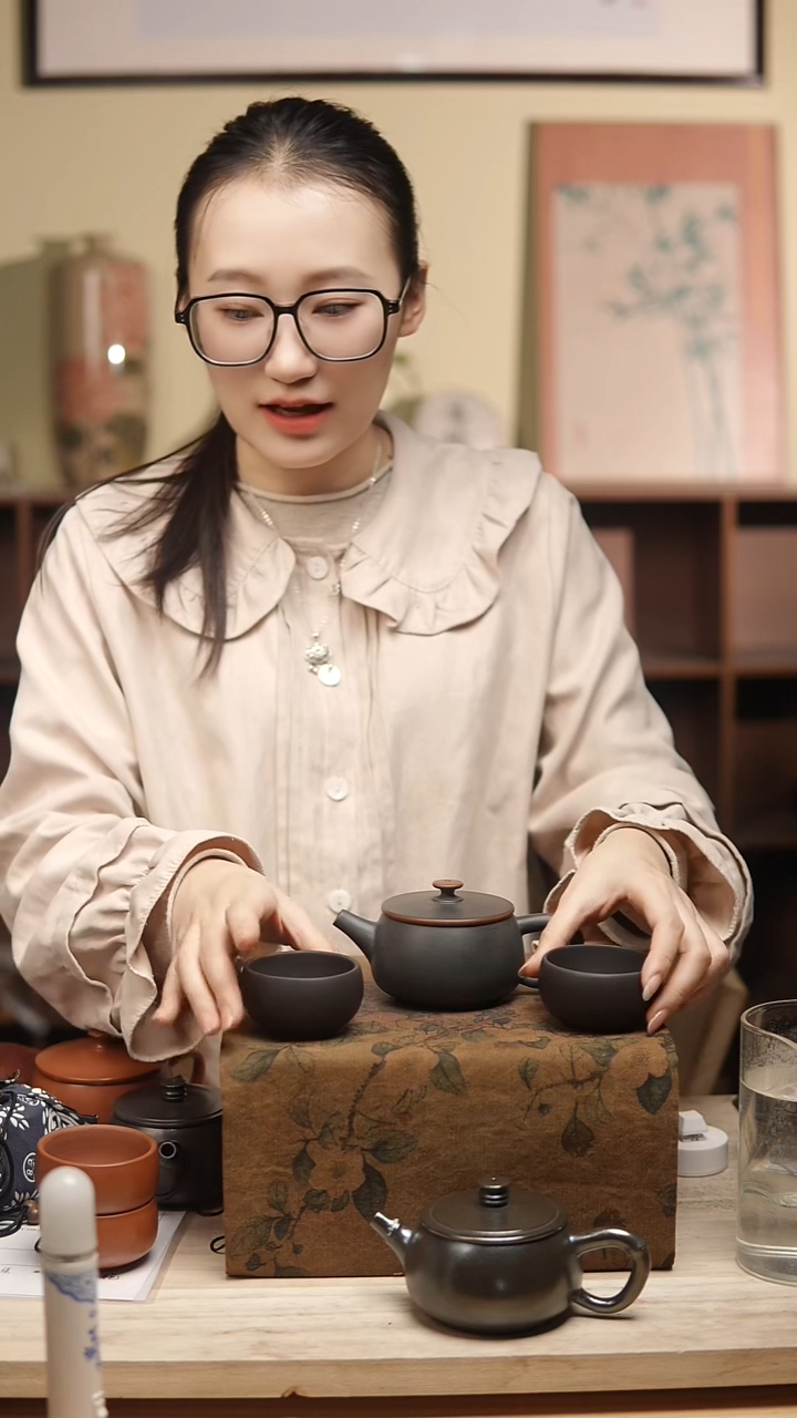 建水紫陶金腰带汉瓦壶一壶2杯