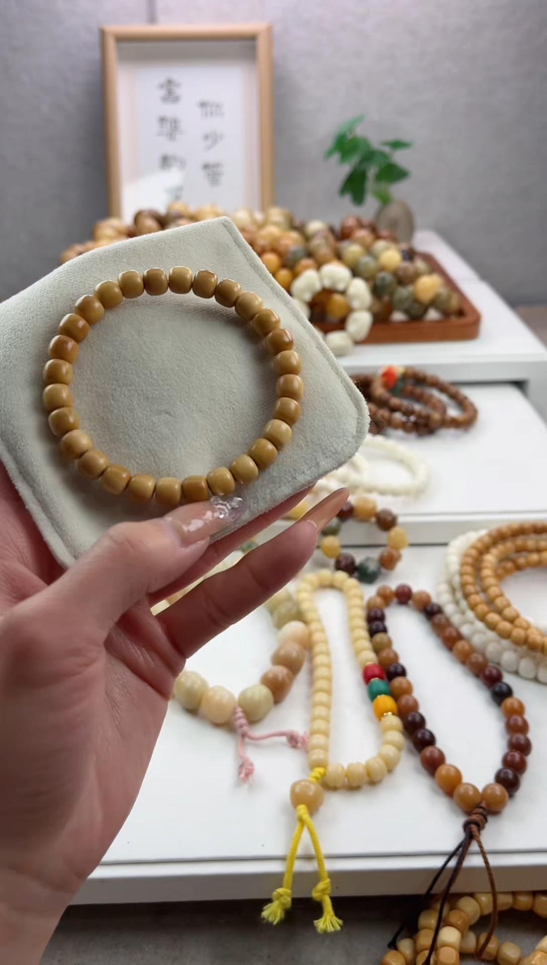 【闪购商品】菩提根/象牙果手串w50白玉菩提风化桶珠7*8mm手串