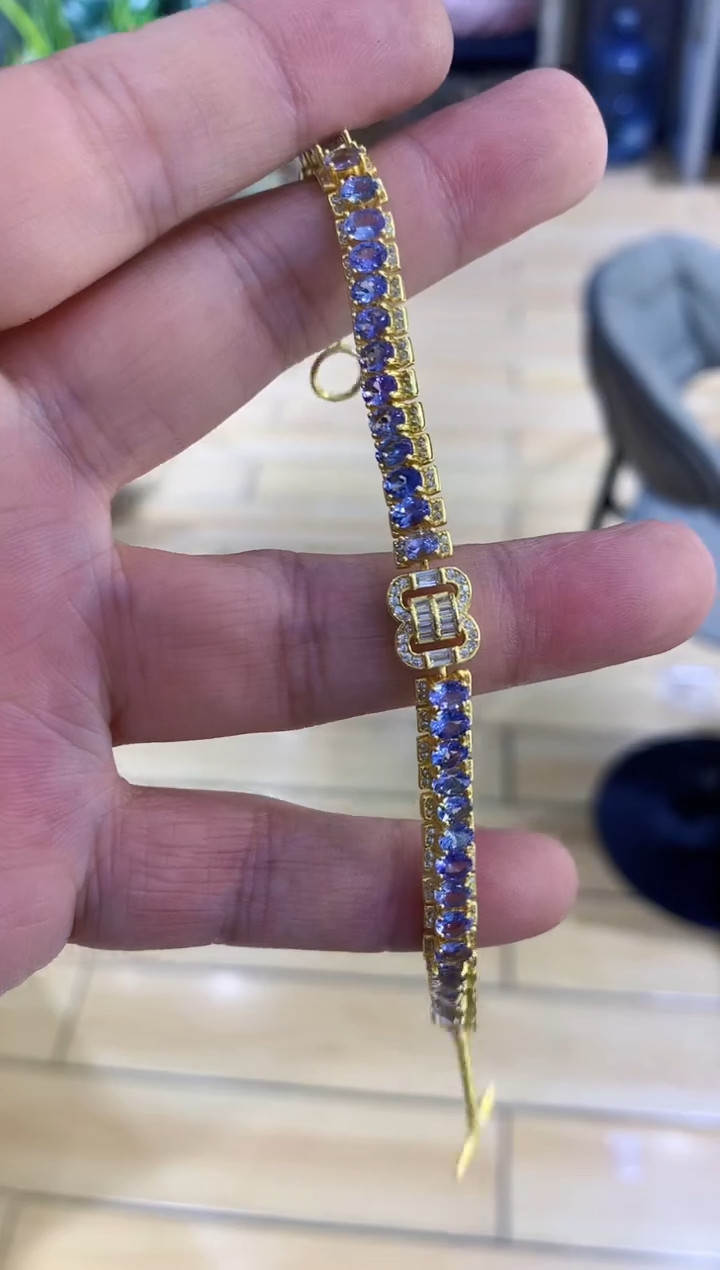 【闪购商品】坦桑石手链银S925镶嵌...........