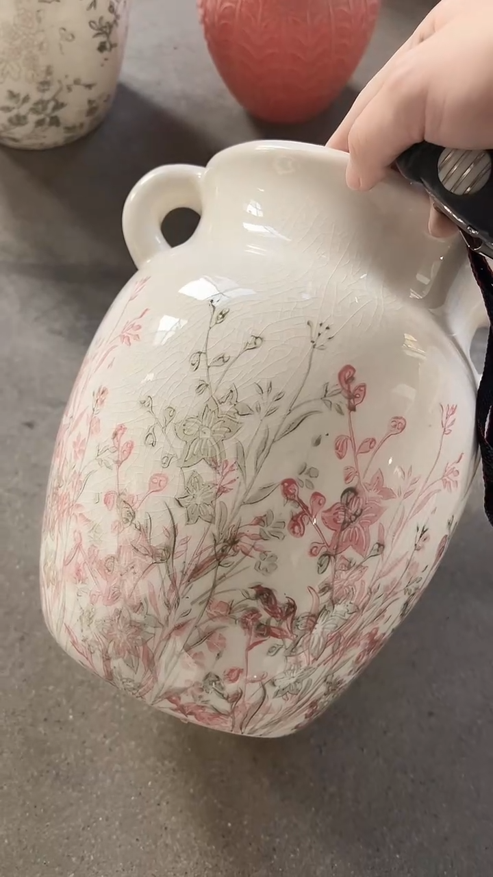 【闪购商品】陶瓷花盆高24.5cm内口13cm