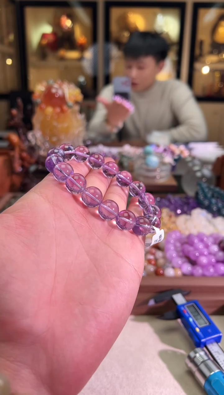 未镶嵌手链水晶12mm+全净巴西紫水（多样性发一）