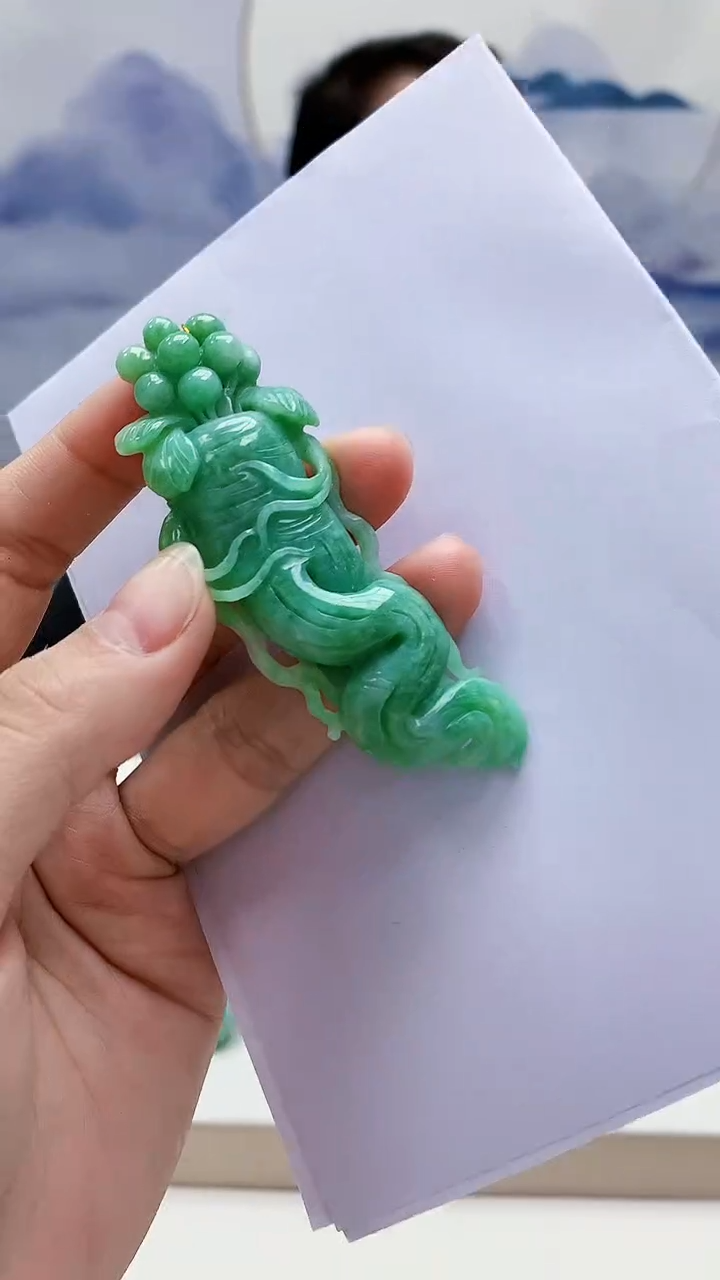 未镶嵌定制翡翠4957lr-毛货挂件92