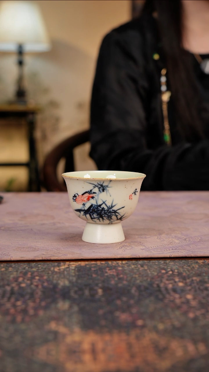 杯景德镇陶瓷杯碗柴烧多人