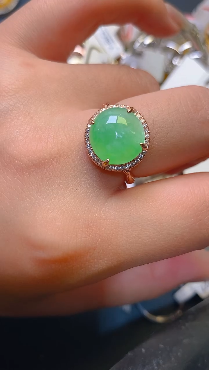 【闪购商品】翡翠耳饰银S925镶嵌天然A货翡翠1