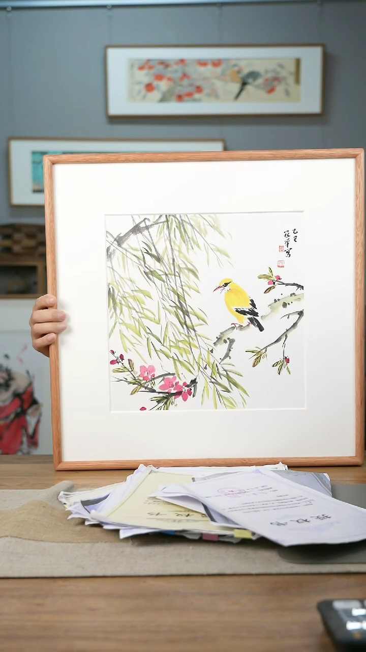 【闪购商品】书法美协副主-赵老师52*52带框花鸟作品