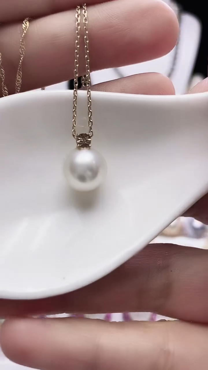 【闪购商品】海水珍珠颈饰18K金镶嵌澳白珍珠吊坠