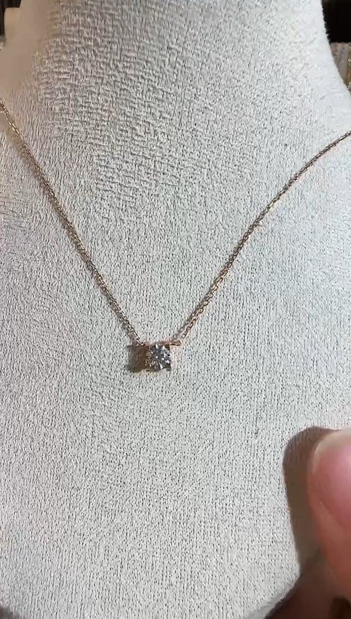 【闪购商品】钻石项链18K金镶嵌k红