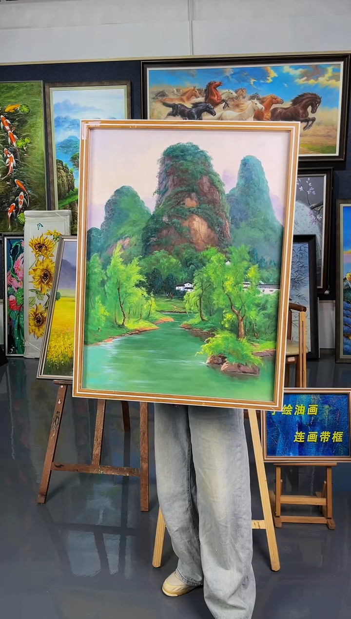 【闪购商品】油画9号 60*80 山水-手绘油画