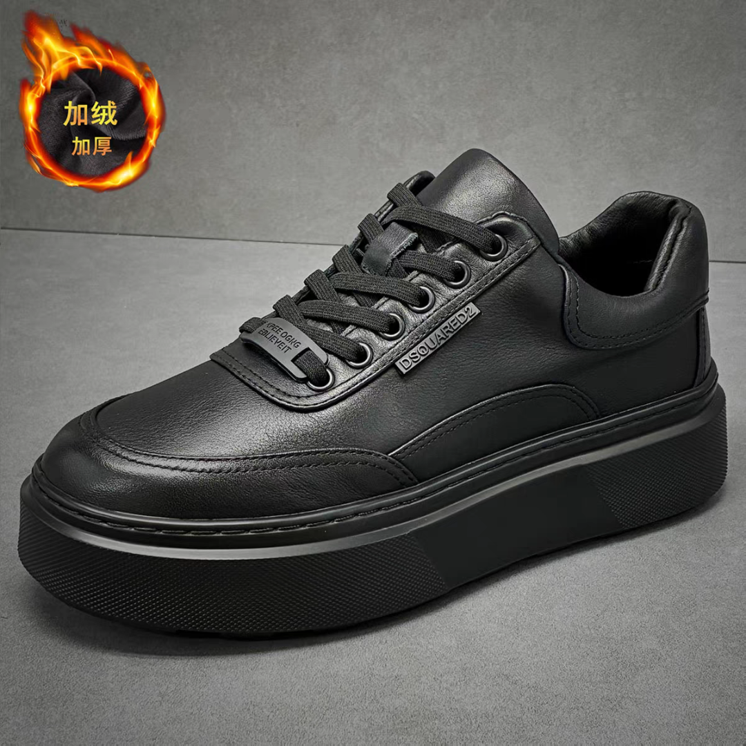 【9531】头层牛皮粒面皮一脚蹬防滑时尚休闲皮鞋四季百搭加绒单里