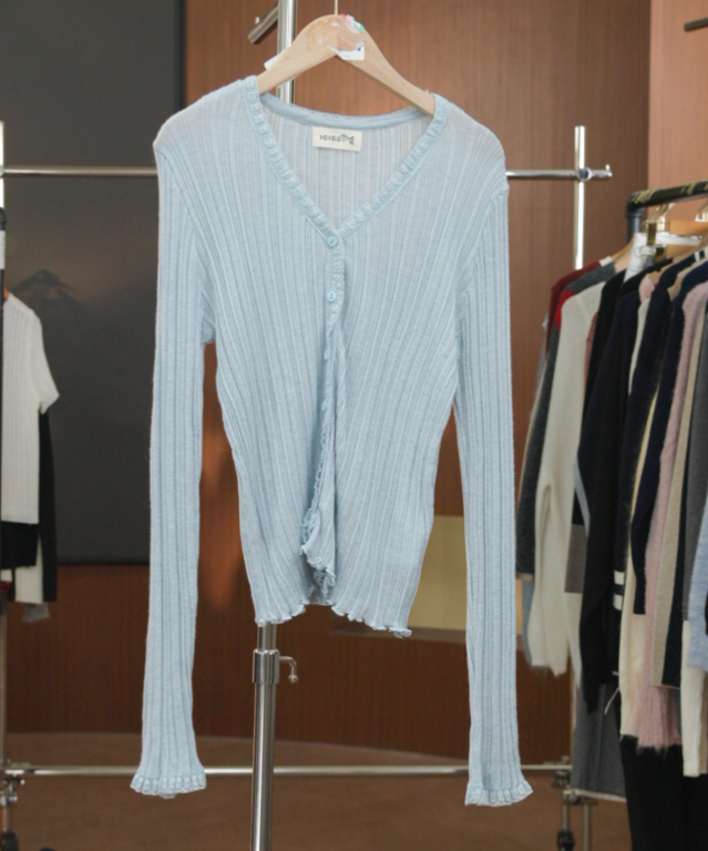 851-1002兰  秋冬季慵懒风长袖针织开衫