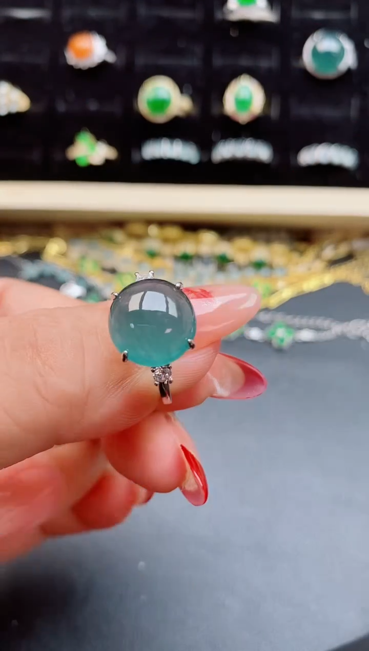 【闪购商品】翡翠戒指银S925镶嵌5800