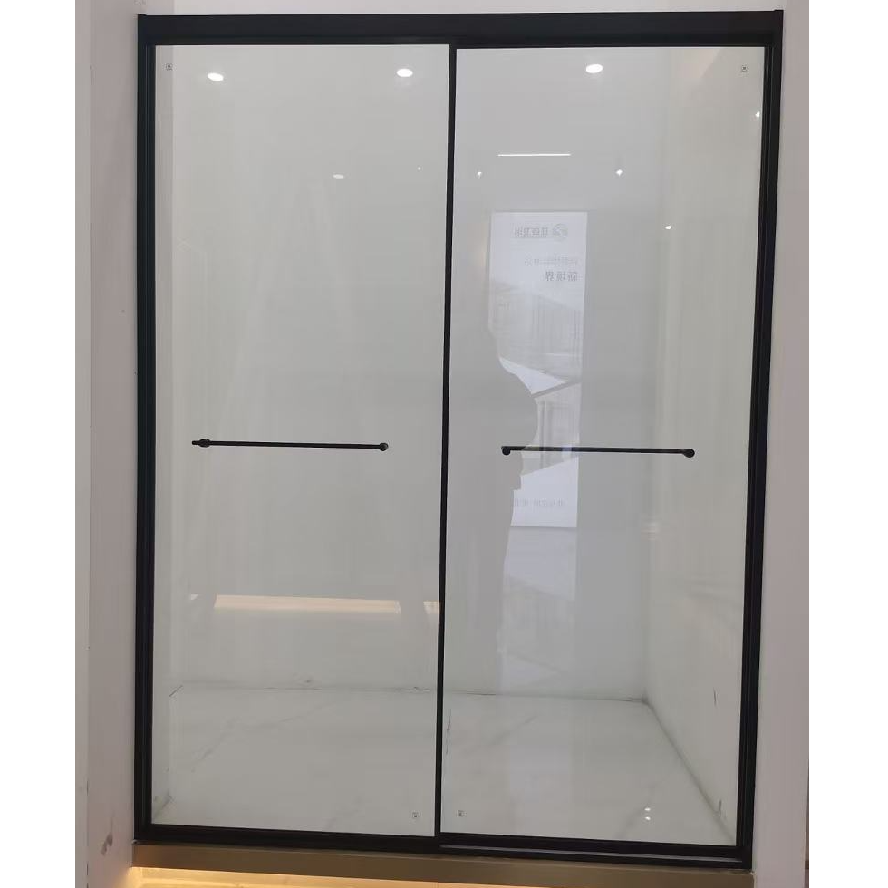 一字型极窄干湿分离淋浴房带钢化玻璃移门