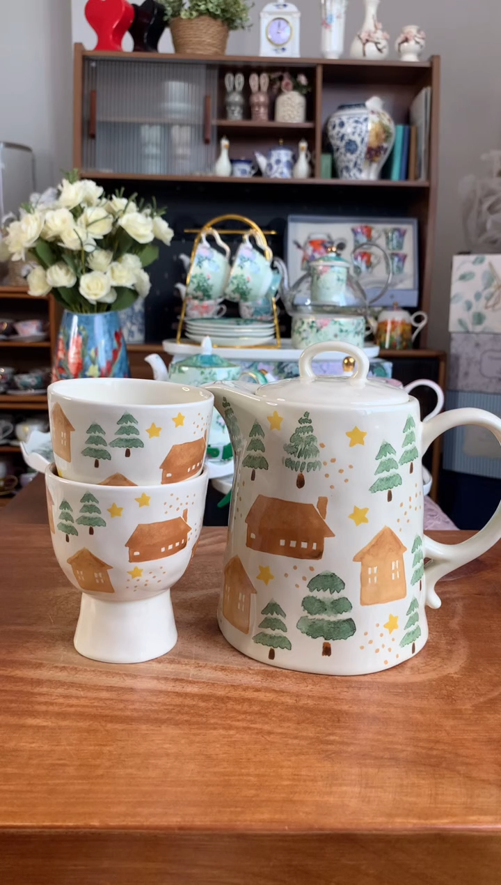 陶瓷【限时福利】松林童话一壶两杯礼盒装