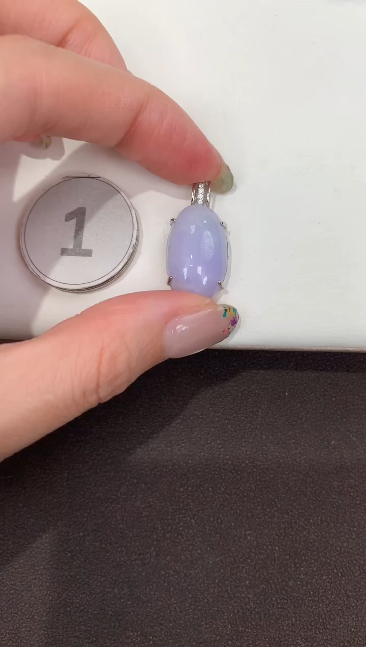 颈饰银S925镶嵌翡翠天然缅甸A货翡翠