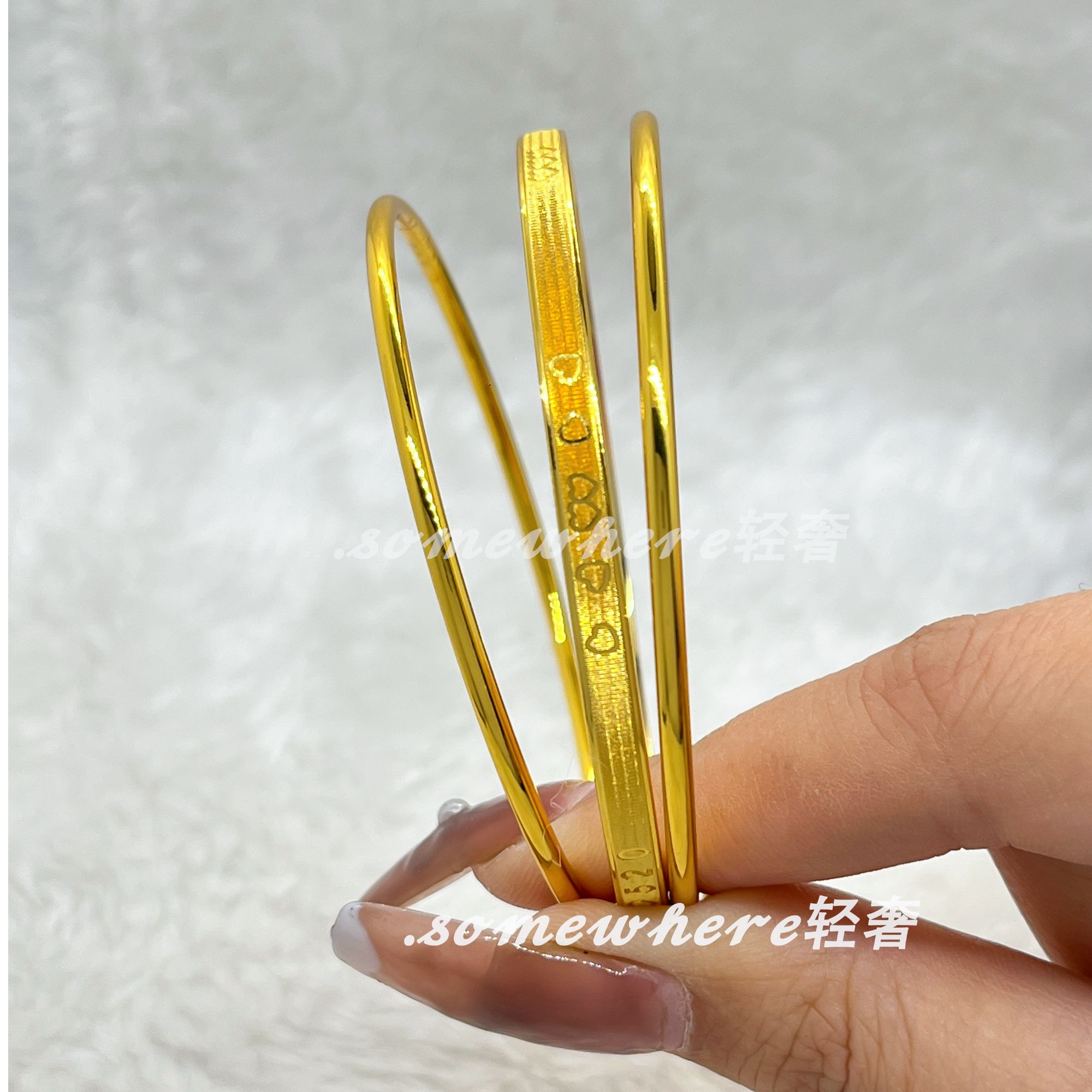 铜合金手镯 三生三世爱心款轻奢手镯时尚气质精美