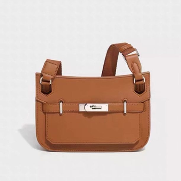 【TT Studio】J-6165-棕色（银）RAIN.CUN简约轻奢女包