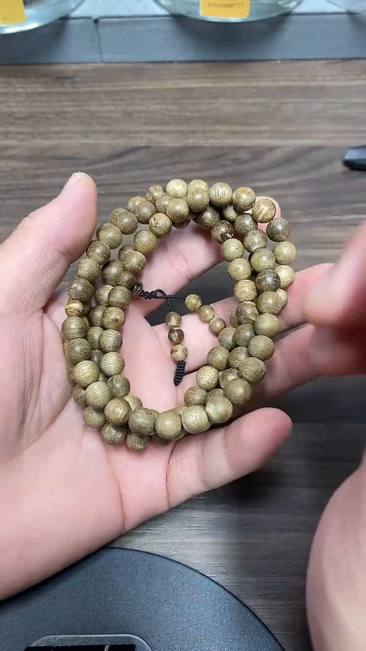 手串沉香缔***?TC06039沉香天然野金星菩萨棋糖结红油老料多圈