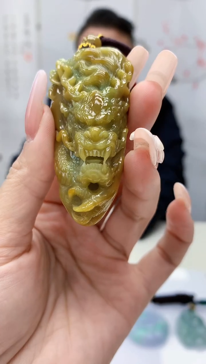 【闪购商品】定制翡翠未镶嵌4969lr-毛货挂件48