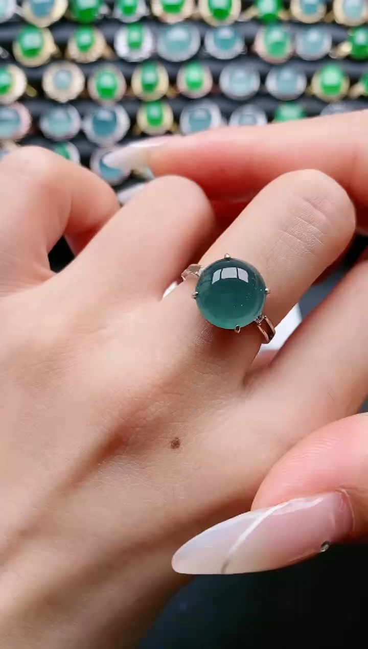 【闪购商品】翡翠戒指银S925镶嵌111111