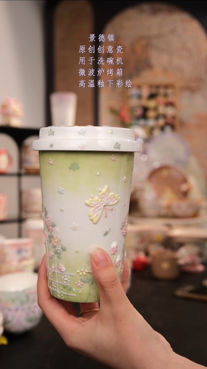 摆件景德镇手工手绘设计师款
