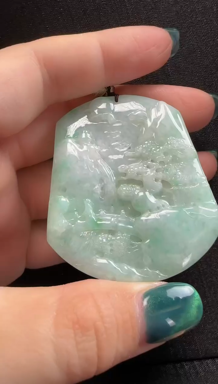 【闪购商品】翡翠颈饰未镶嵌920山水牌