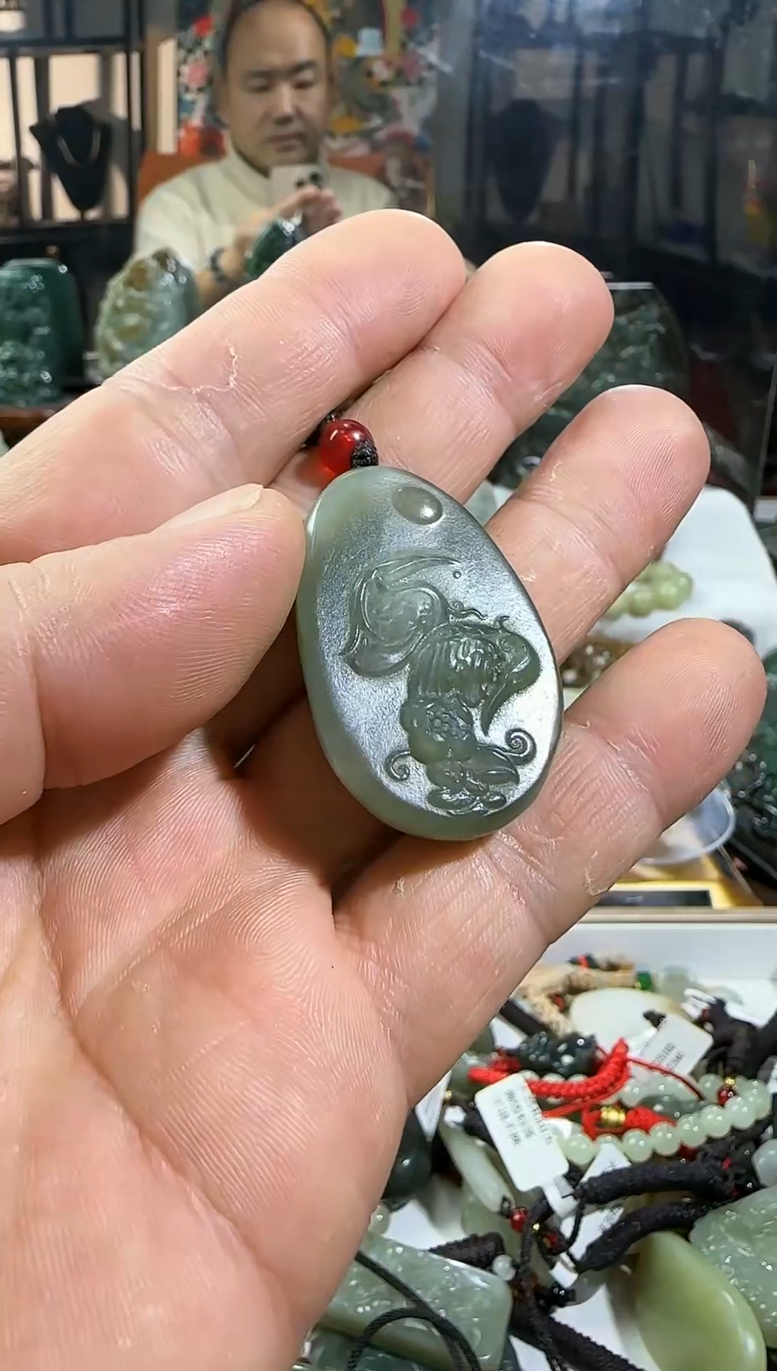 颈饰未镶嵌和田玉鸳鸯