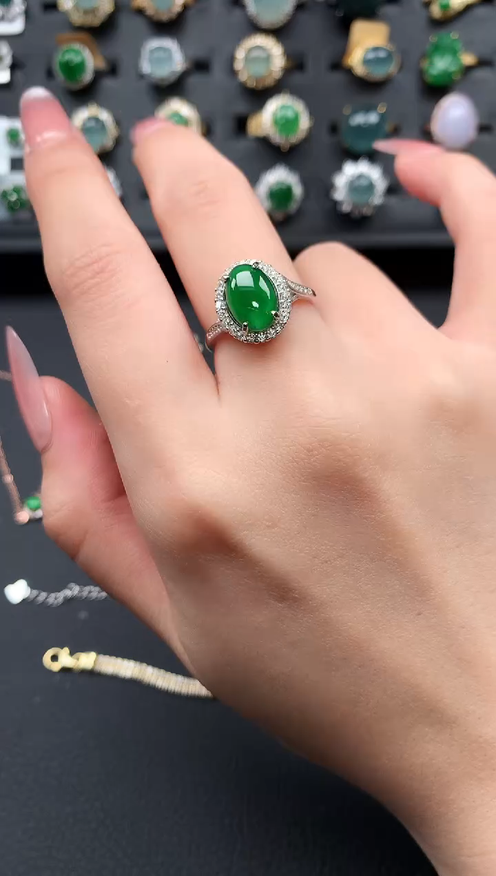 【闪购商品】翡翠戒指银S925镶嵌6314141