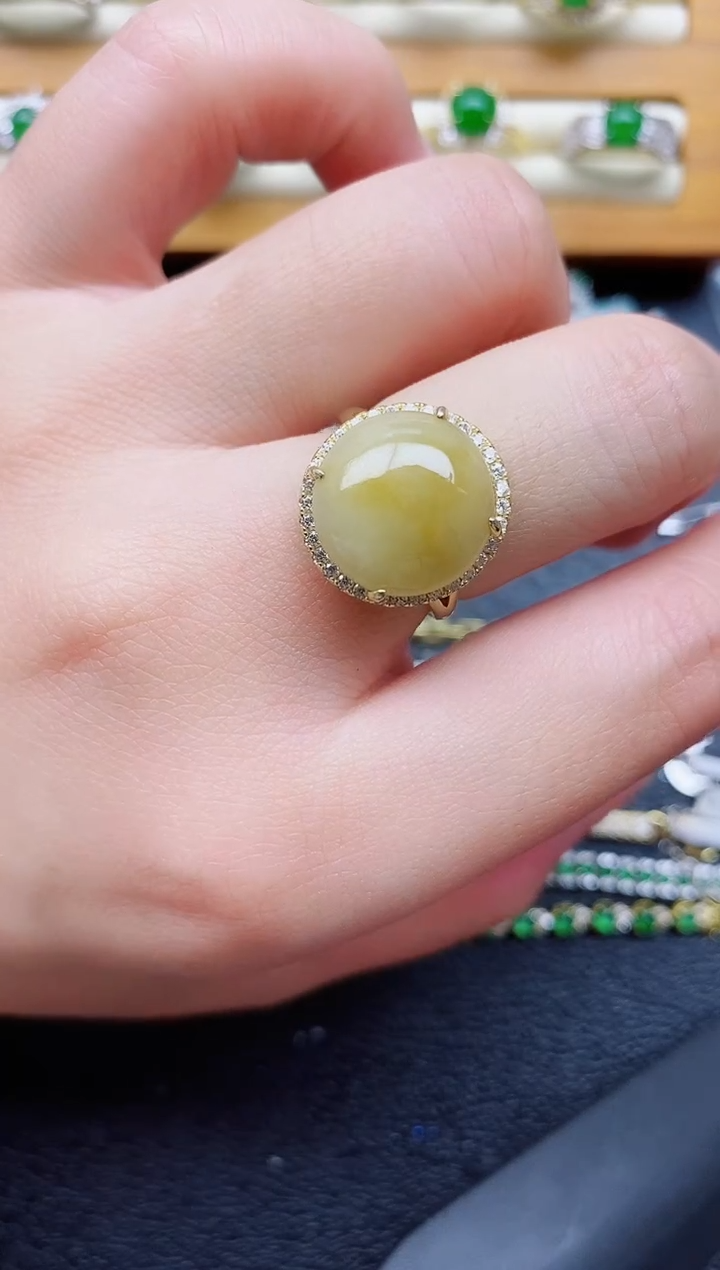 银S925镶嵌戒指翡翠1