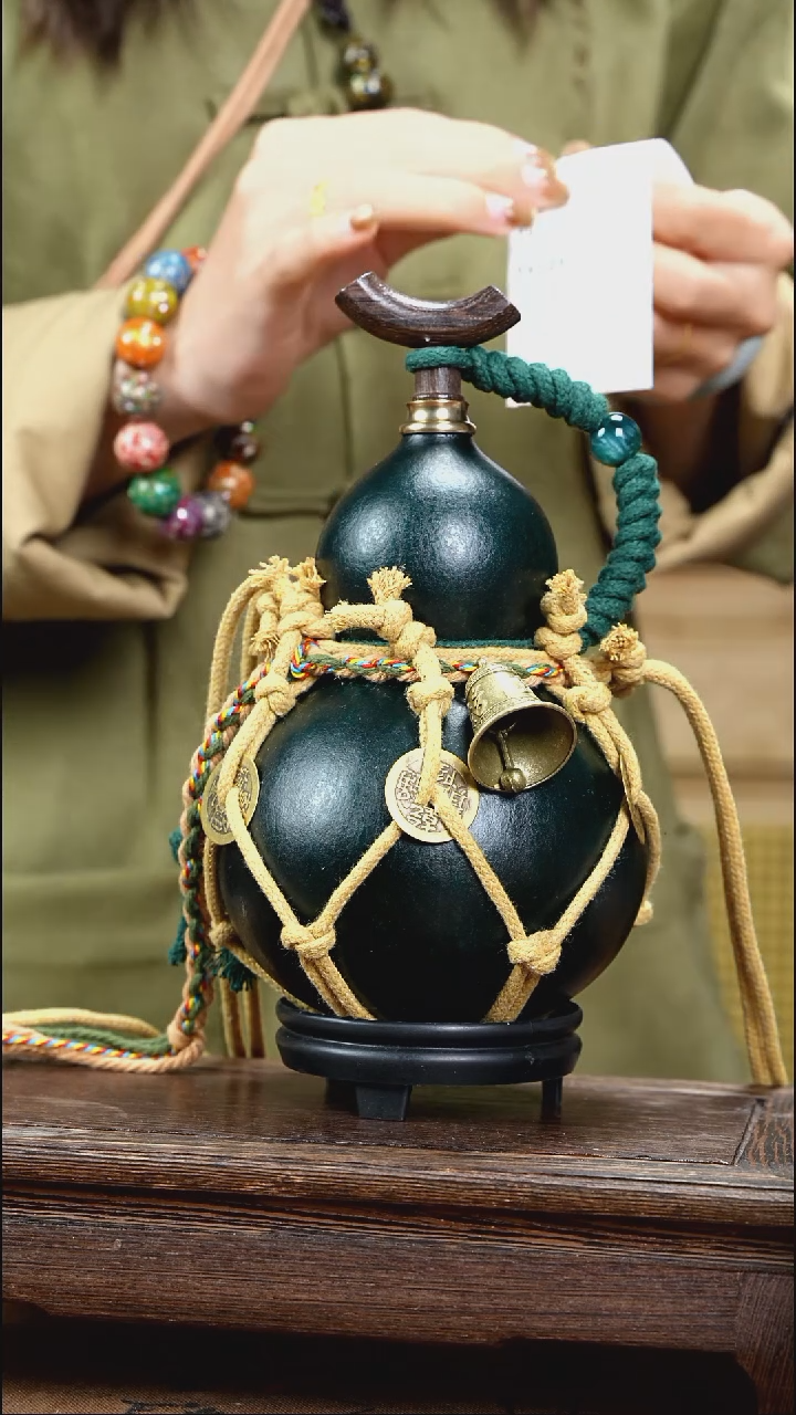 YV117复古网兜款天然酒葫芦（一物一拍）