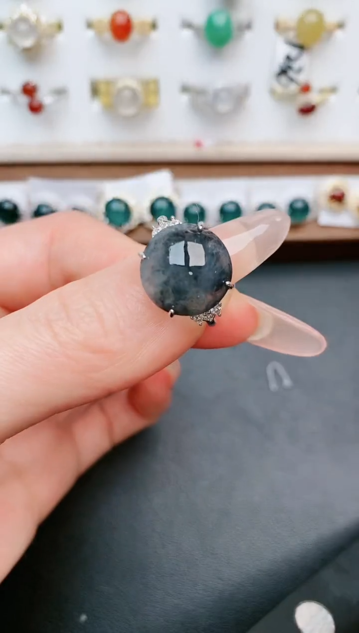 【闪购商品】翡翠戒指银S925镶嵌....