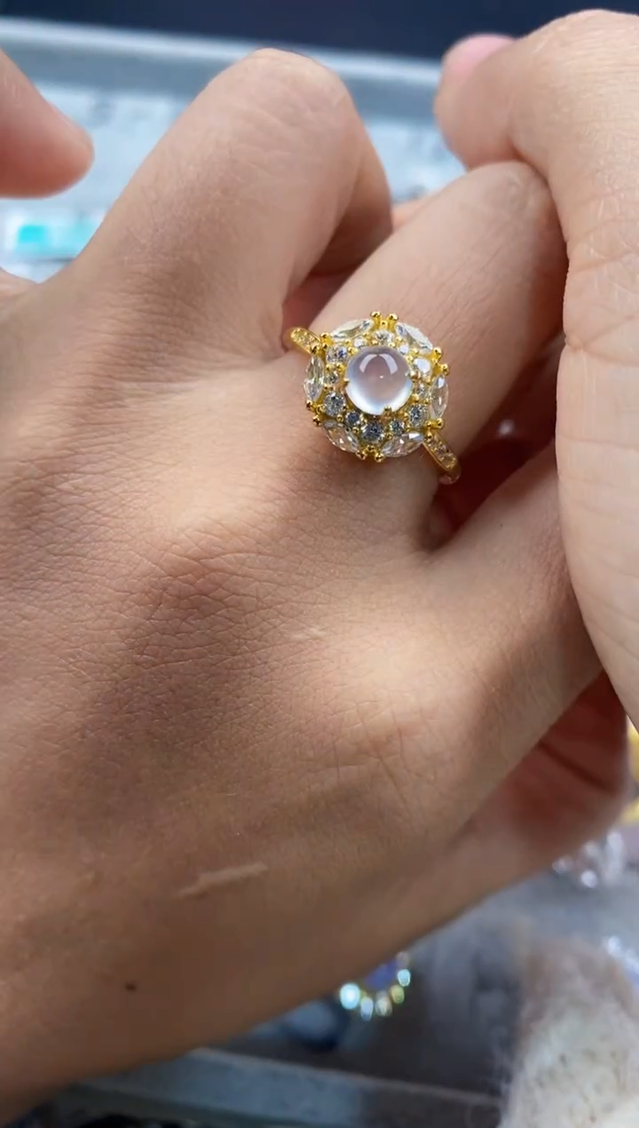 银S925镶嵌戒指翡翠111     3