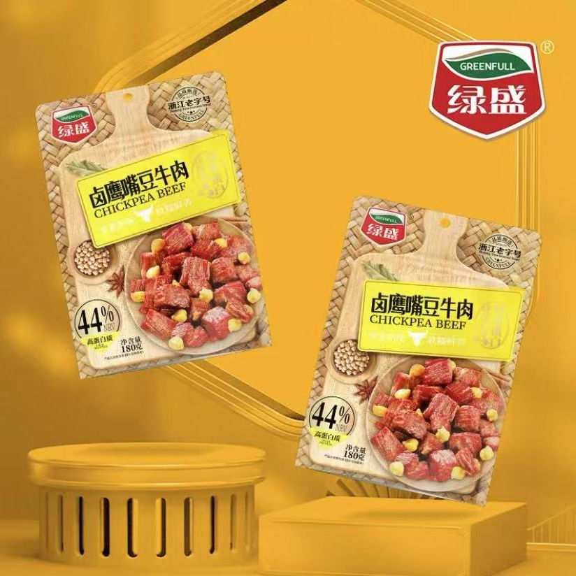【保质期至25.10.6】绿盛 卤鹰嘴豆牛肉180g*2袋
