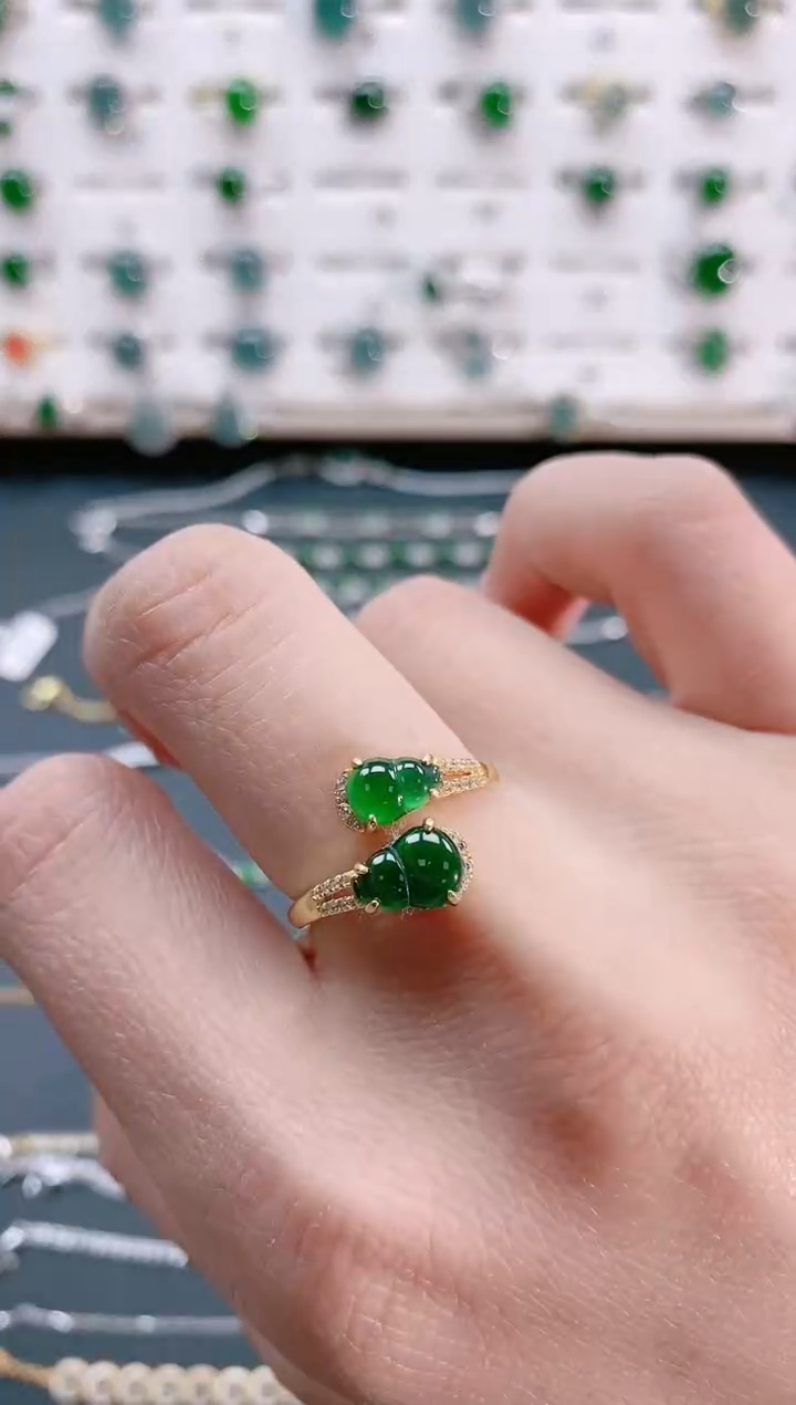 【闪购商品】翡翠戒指银S925镶嵌天然翡翠